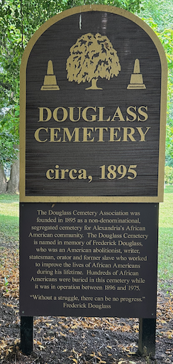 Preserving History: Signage at Douglass Cemetery, Part of the Wilkes Street Cemetery Complex, Alexandria, Virginia